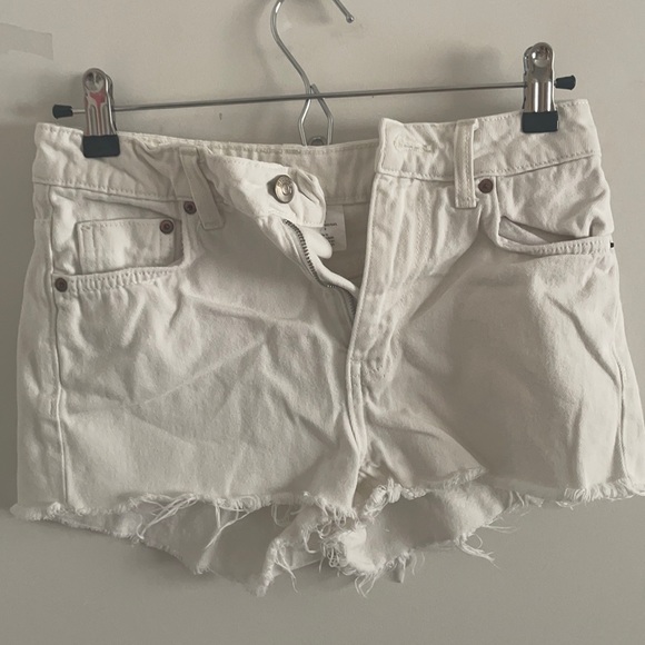 White Denim Shorts - Picture 1 of 3
